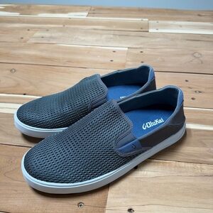OluKai Men's Charcoal Mesh Slip-On Loafers